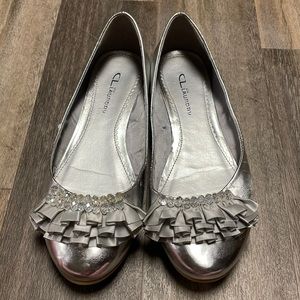 CL by Laundry - Silver ballet flats sz 8